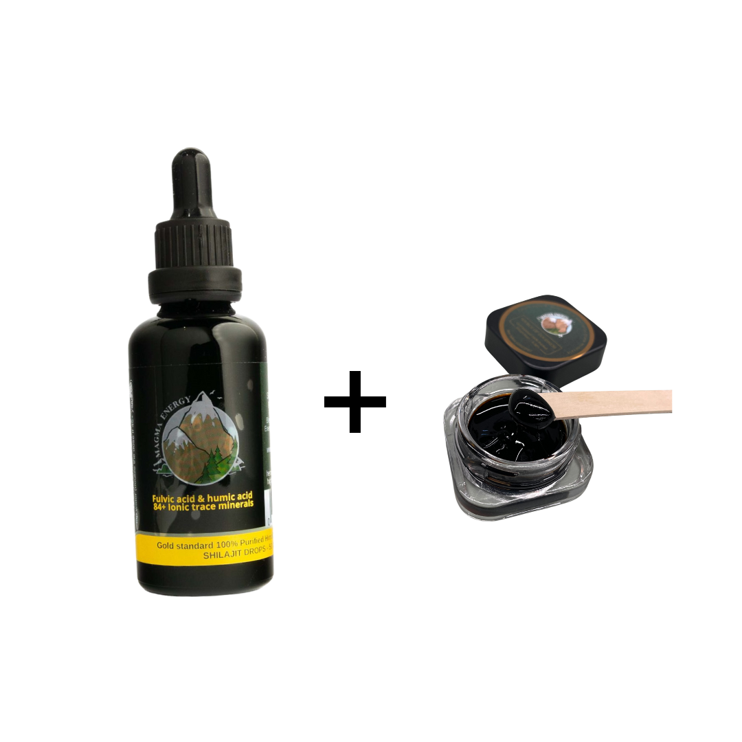 Shilajit Bundle - 1 x 50mls Droplet + 1 x 6.5g Resin - Premium Gold Grade